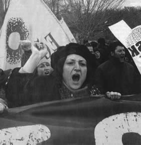 Clara Zetkin dalam Sebuah Demonstrasi